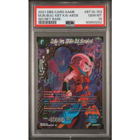 PSA 10 2021 Dragon Ball Majin Buu Kibito Kai Absorbed BT14-153