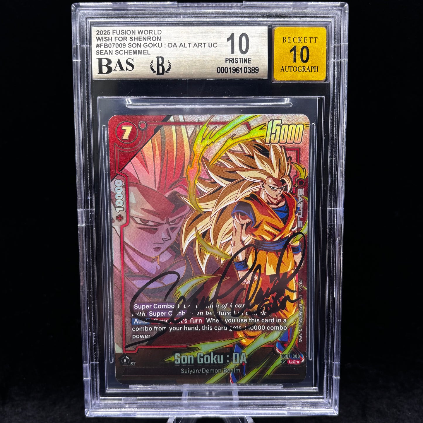 BGS Pristine 10 - Sean Schemmel Autograph - Son Goku FB07-009 (Alternate Art) - Wish For Shenron