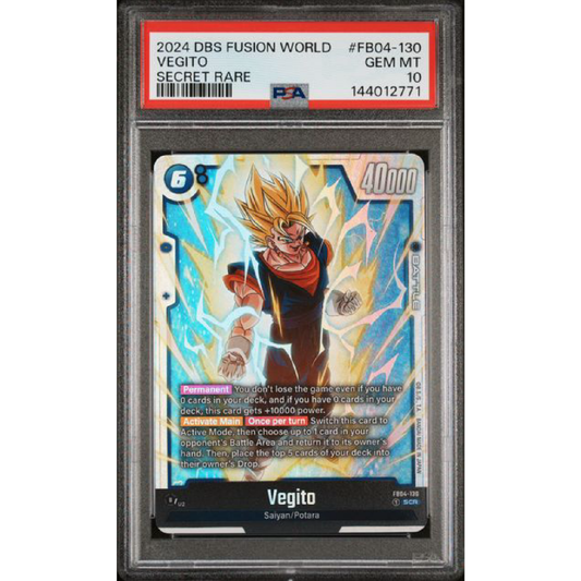 2024 DRAGON BALL SUPER CARD GAME FUSION WORLD ULTRA LIMIT #FB04-130 VEGITO SECRET RARE PSA 10