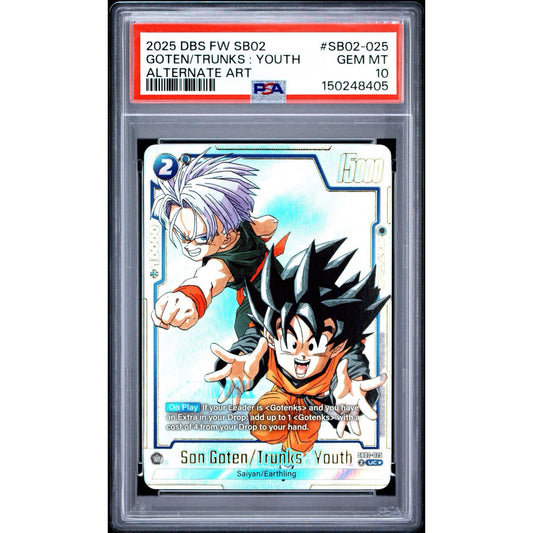 PSA 10 2025 FUSION WORLD MANGA BOOSTER 02 | ALTERNATE ART SON GOTEN/TRUNKS : YOUTH SB02-025