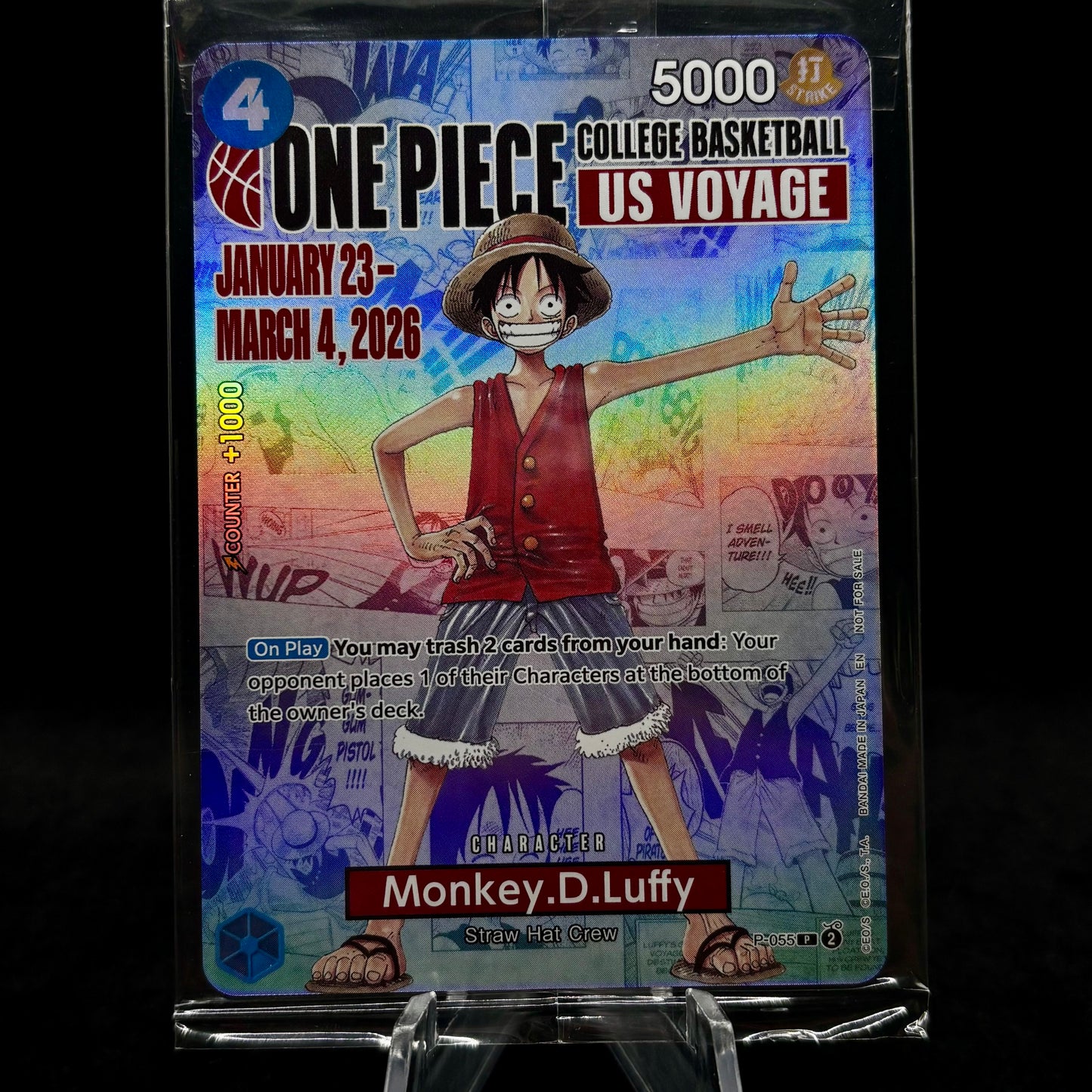 Monkey.D.Luffy (055) (College Basketball US Voyage) - One Piece PR *Sealed* Single Card