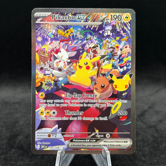 Pikachu ex - 150/128 - ME: 30th Celebration Single Card