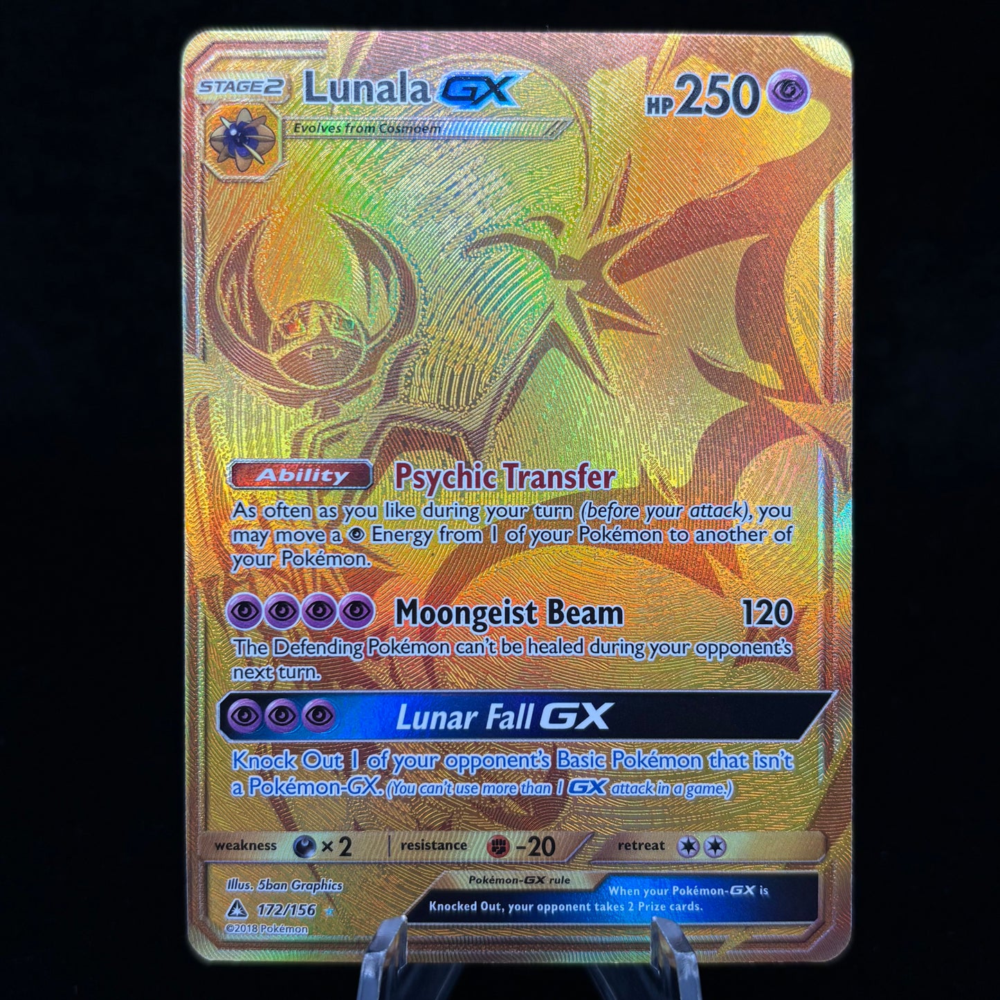 Lunala GX (Secret Rare) 172/156 Single Card