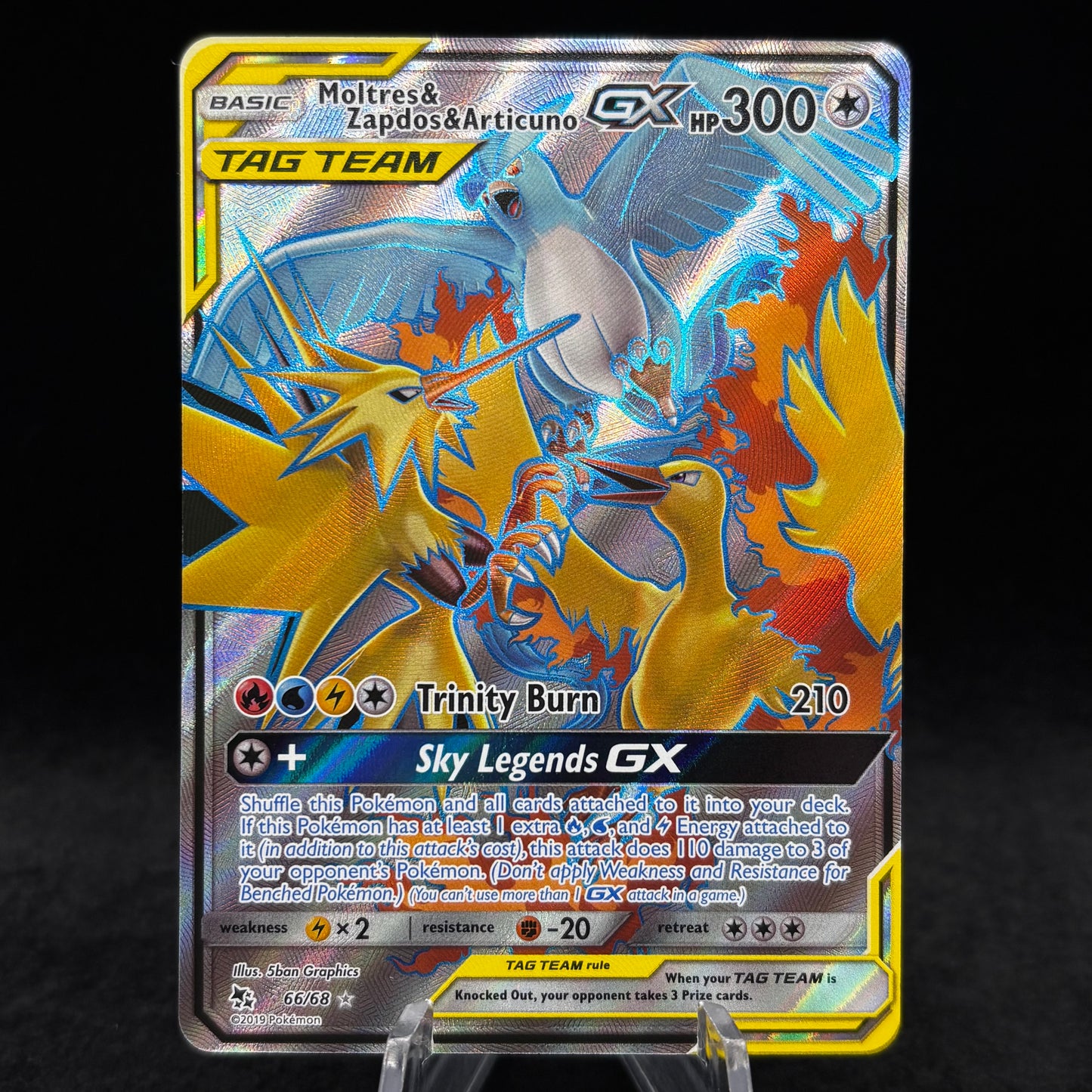 Moltres & Zapdos & Articuno GX (Full Art) - Hidden Fates Single Card