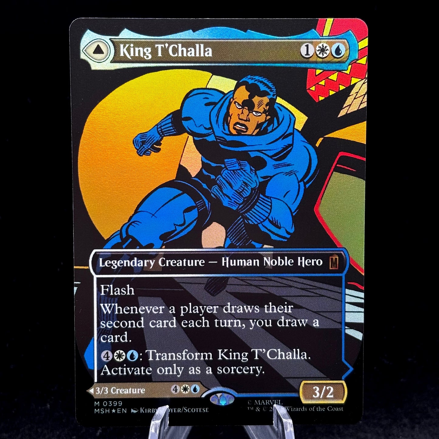 King T'Challa (Borderless) (0399) - Marvel Super Heroes (MSH) Single Card