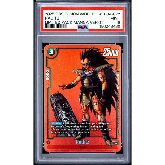 PSA 9 2025 FUSION WORLD LIMITED PACK MANGA VERSION 01 RADITZ FB04-072