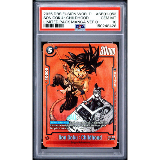 PSA 10 2025 FUSION WORLD LIMITED PACK MANGA VERSION 01 SON GOKU : CHILDHOOD SB01-053