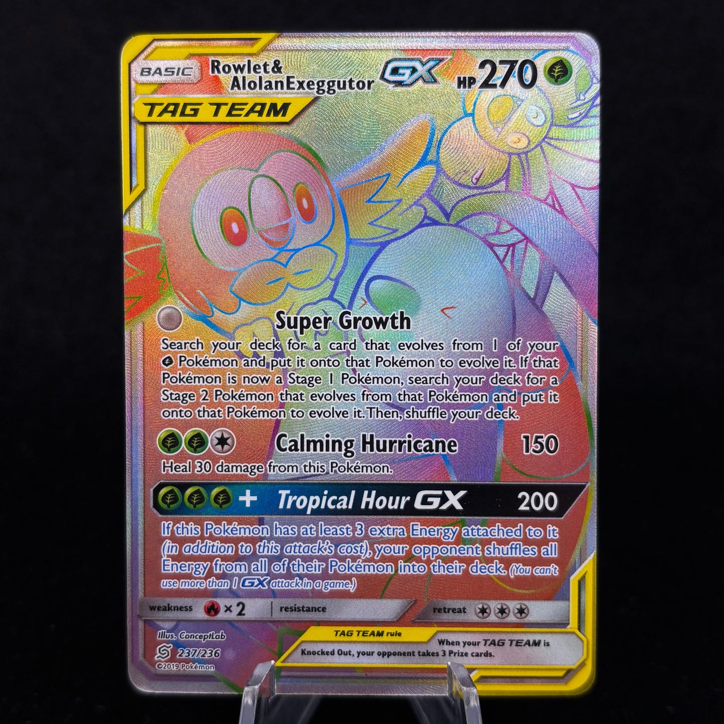 Rowlet & Alolan Exeggutor GX (Secret) - SM - Unified Minds Single Card