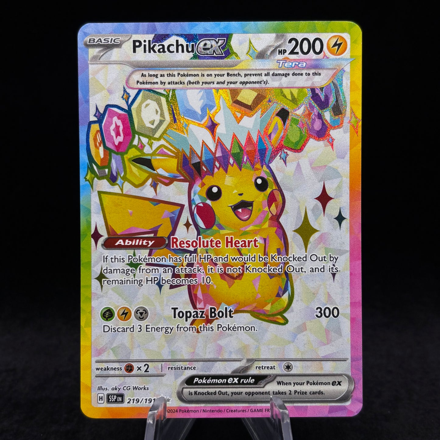 Pikachu ex - 219/191 - SV08: Surging Sparks Single Card
