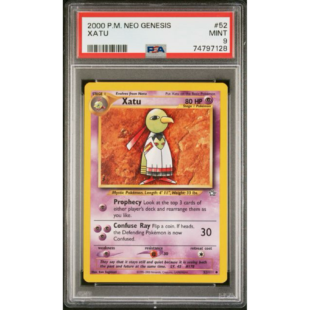 PSA 9 2000 POKEMON NEO GENESIS #52 XATU