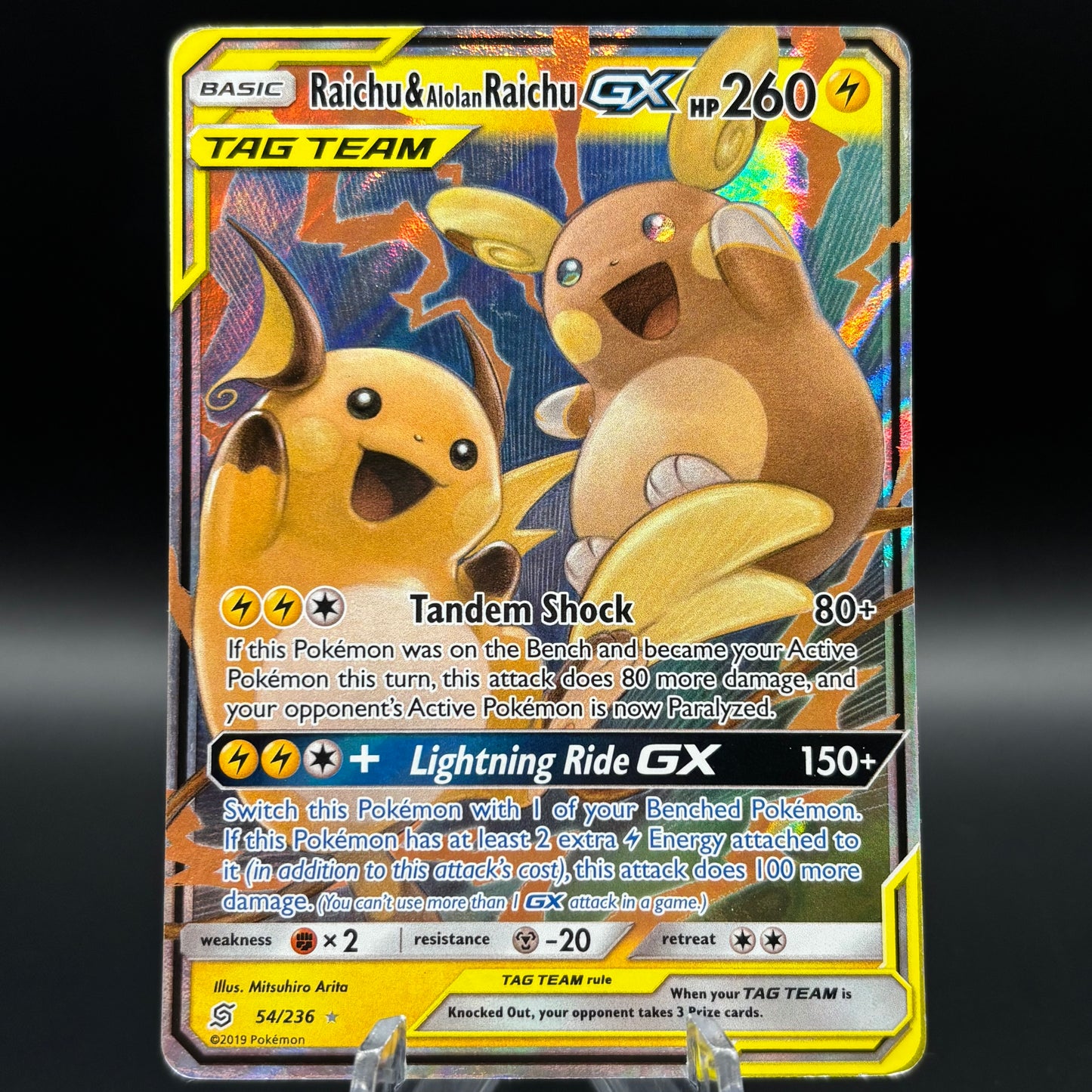 Raichu & Alolan Raichu GX Single Card *Heavy Play*