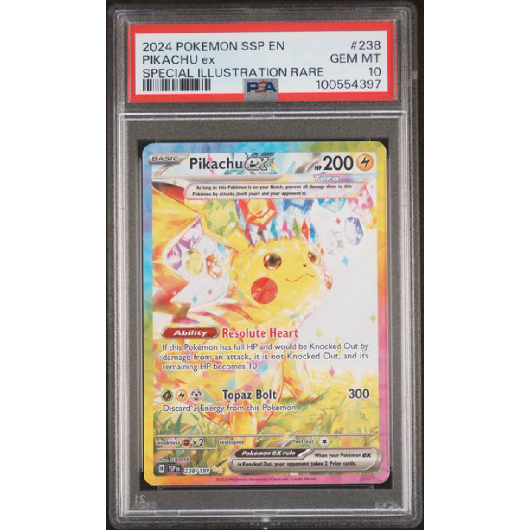 PSA 10 2024 Pokémon Surging Sparks English Pikachu EX Special Illustrations Rare 238/191