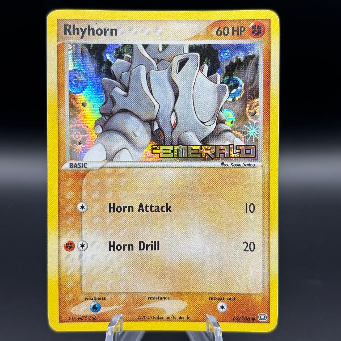 Rhyhorn - Emerald Stamped Holofoil *Light Play* Single Card