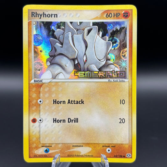 Rhyhorn - Emerald Stamped Holofoil *Light Play* Single Card