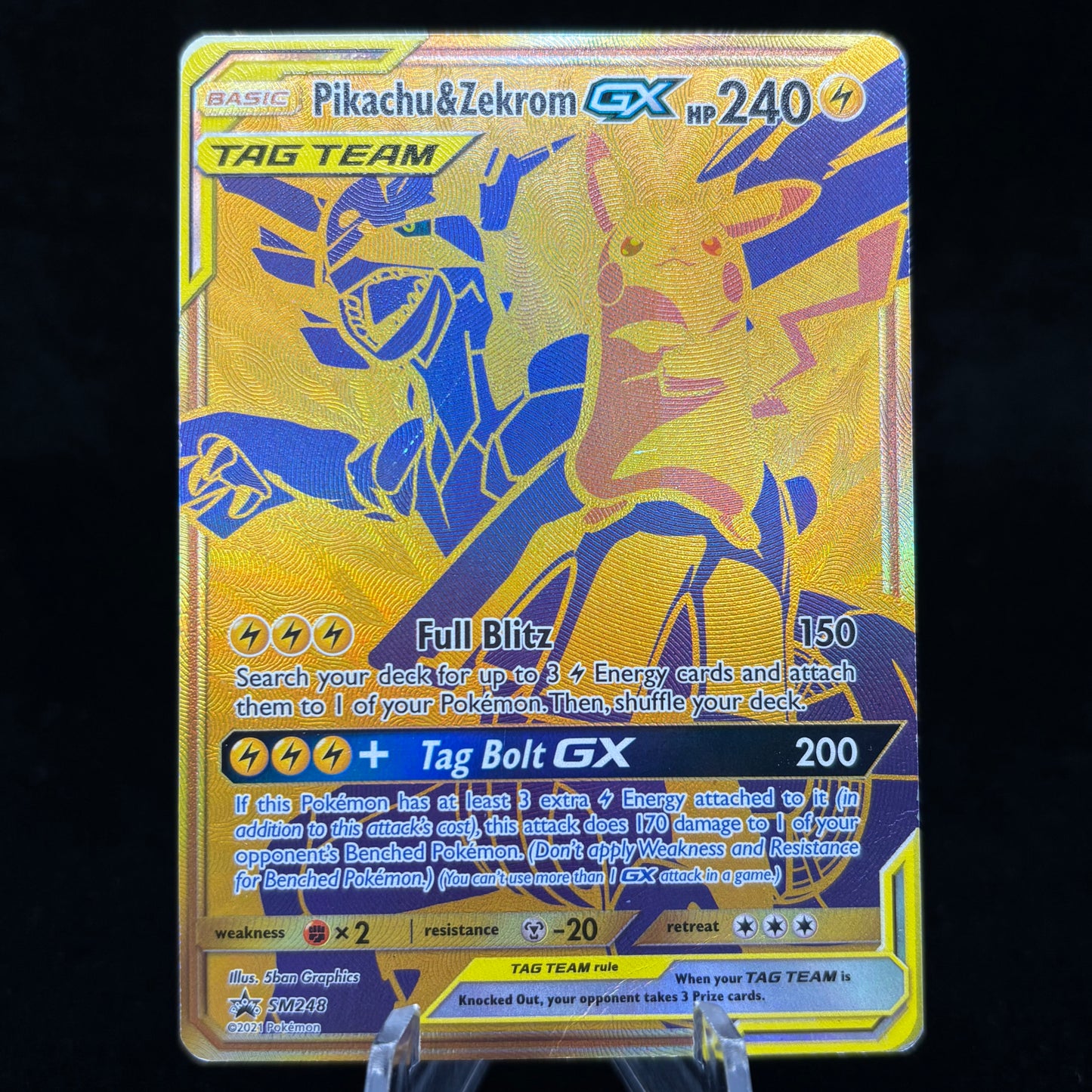 Pikachu & Zekrom GX - SM248 *Damaged* Single Card