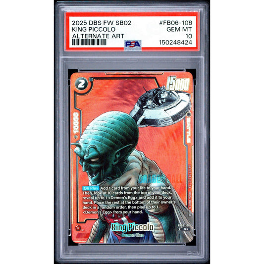 PSA 10 2025 FUSION WORLD MANGA BOOSTER 02 | ALTERNATE ARTKING PICCOLO FB06-108