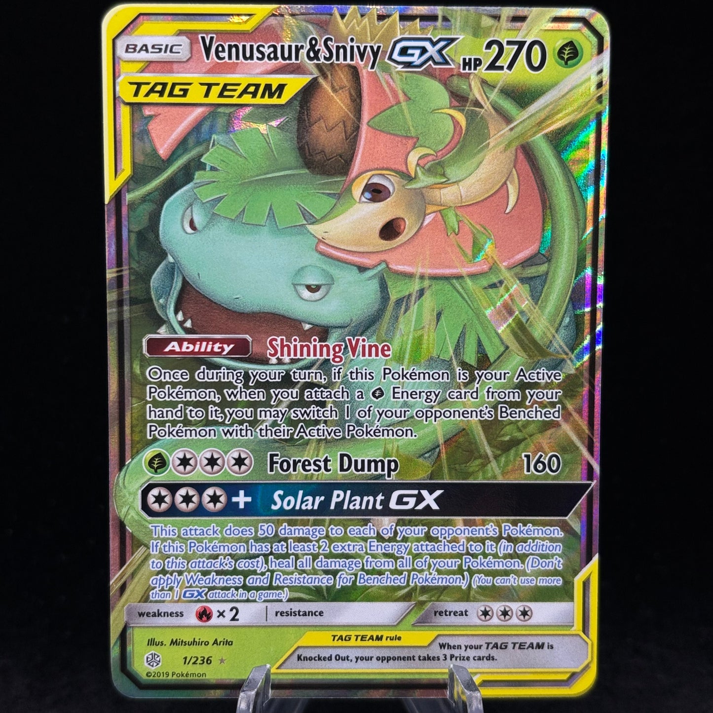 Venusaur & Snivy GX - SM - Cosmic Eclipse Single Card