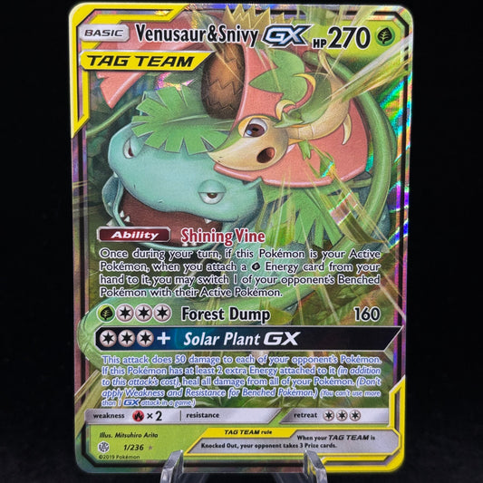Venusaur & Snivy GX - SM - Cosmic Eclipse Single Card