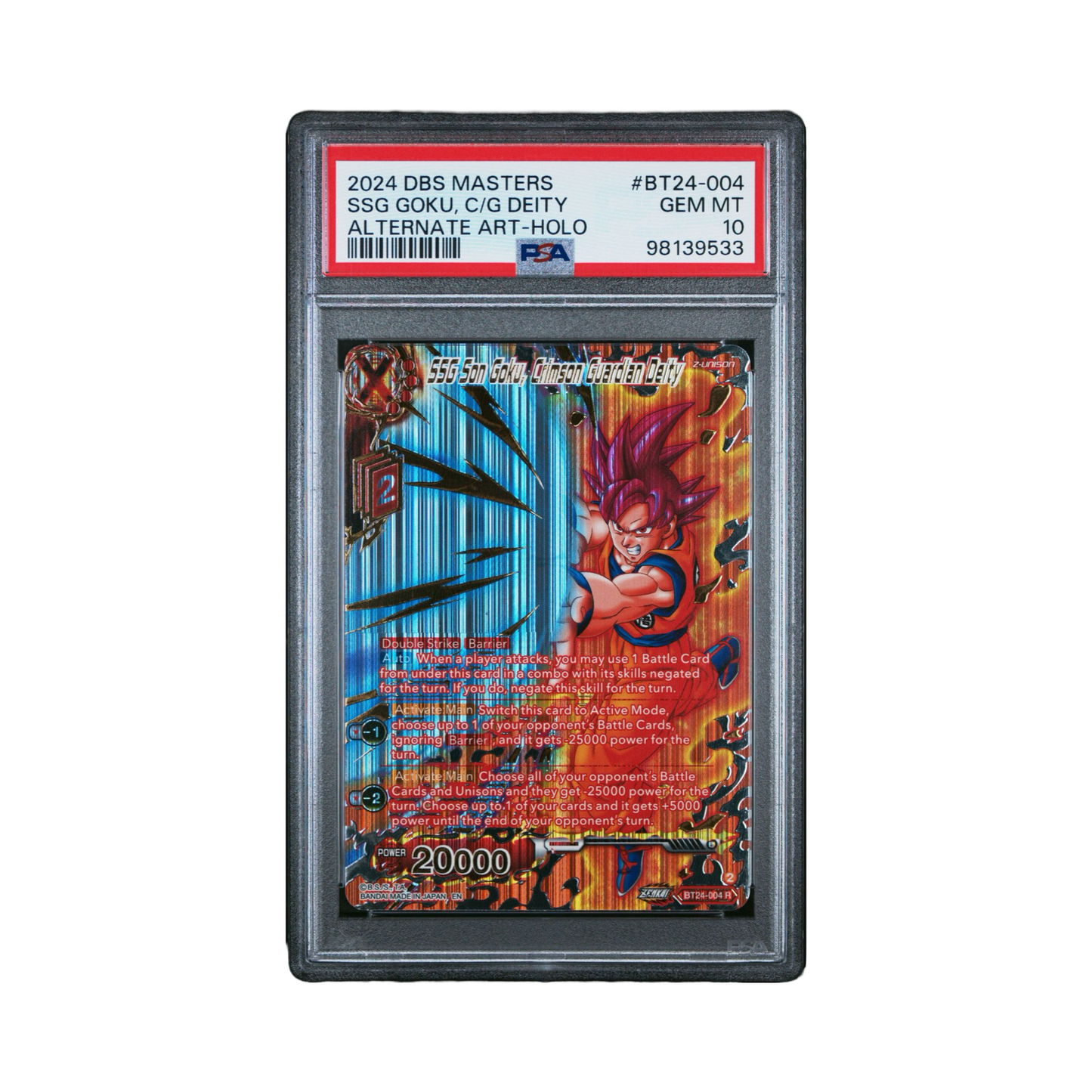 PSA 10 SSG Son Goku, Crimson Guardian Diety #BT24-004