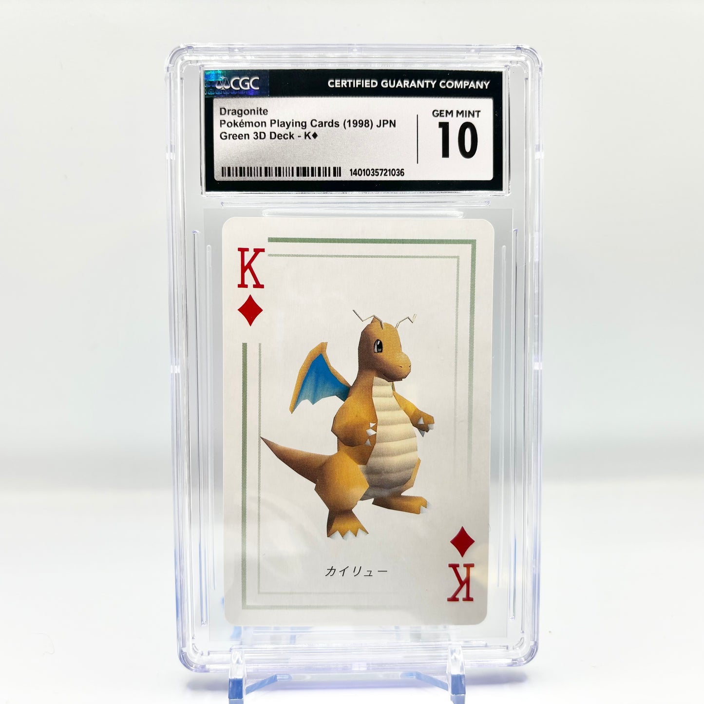 CGC Gem Mint 10 Dragonite Pokémon Playing Card 1998 Japanese