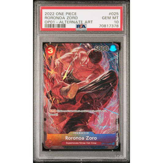 PSA 10 Roronoa Zoro OP01 ALT Art OP01-025
