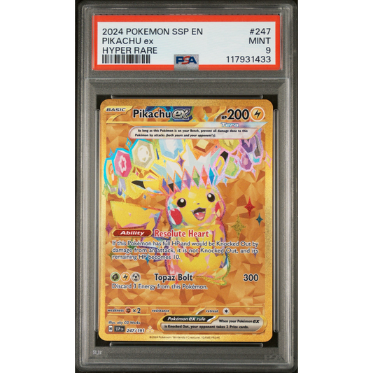 PSA 9 Pikachu ex Hyper Rare 247/191