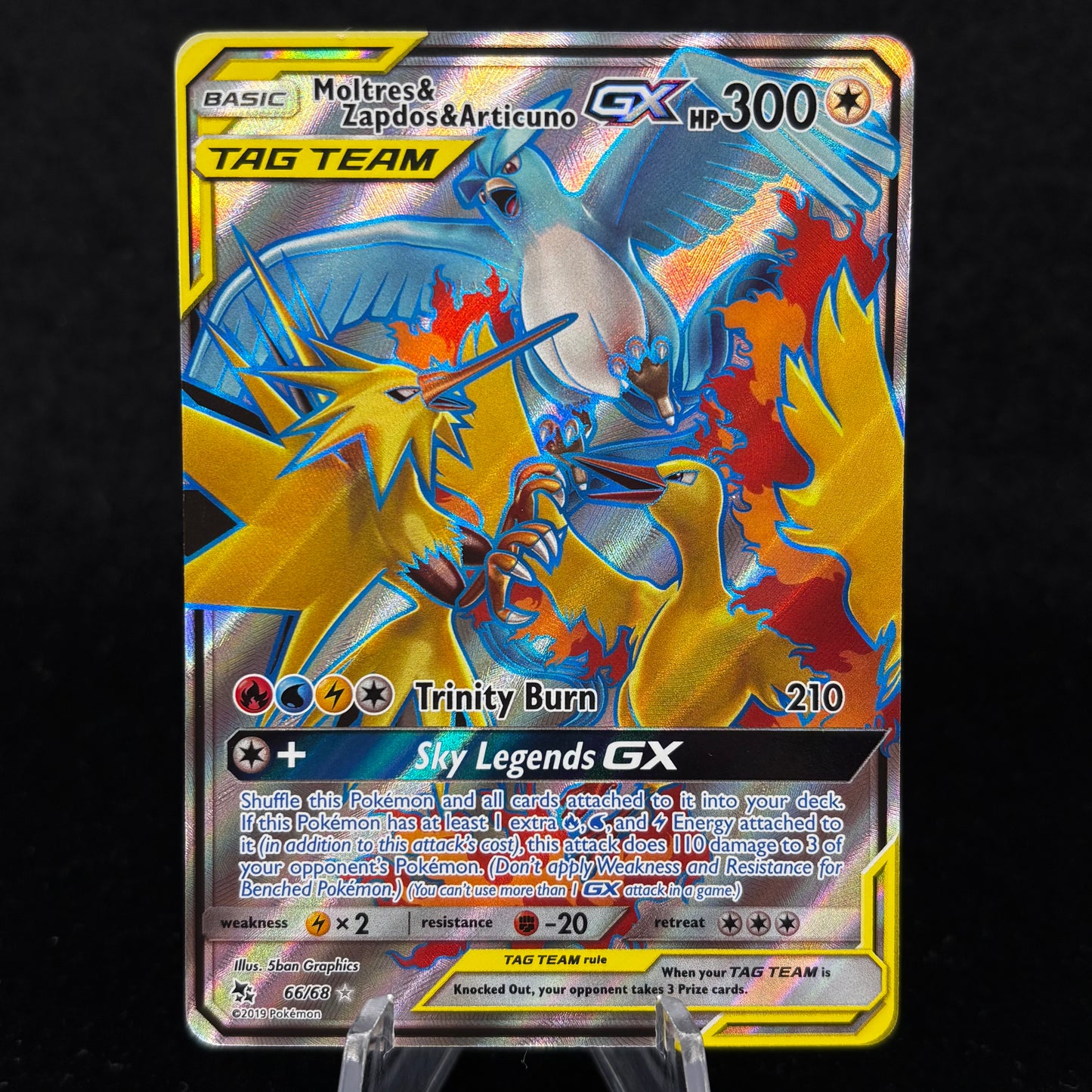 Moltres & Zapdos & Articuno GX (Full Art) - Hidden Fates Single Card
