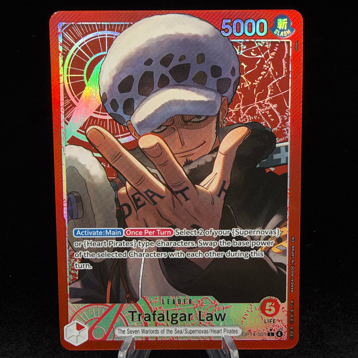 Trafalgar Law - OP14-001 (Alternate Art) - The Azure Sea's Seven Single Card