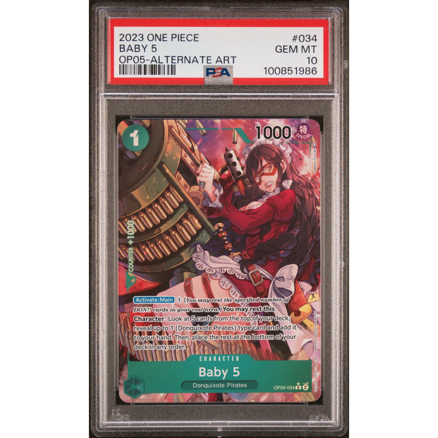 PSA 10 One Piece Baby 5 OP05-034 Alt Art