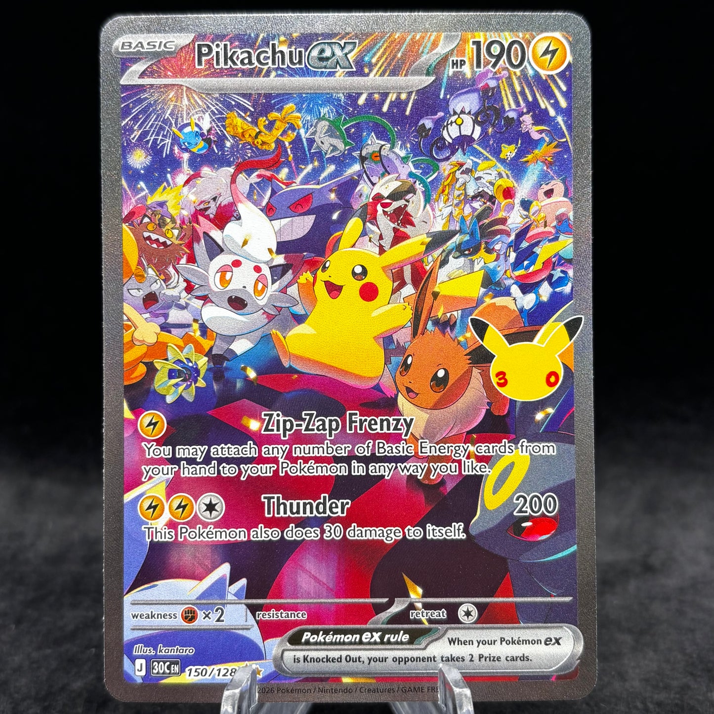 Pikachu ex - 150/128 Single Card