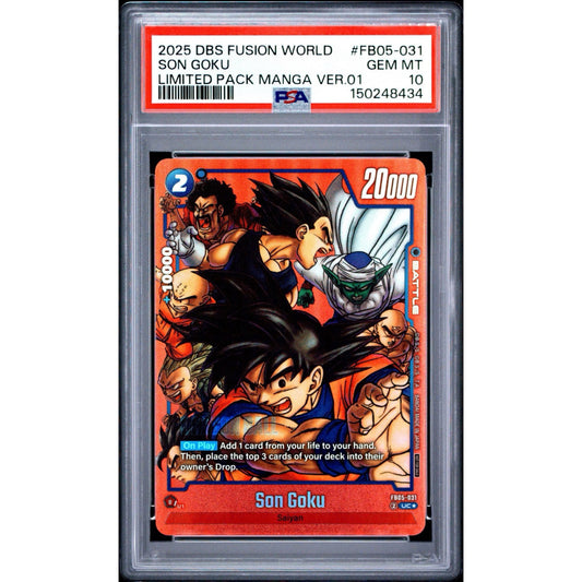 PSA 10 2025 FUSION WORLD LIMITED PACK MANGA VERSION 01 SON GOKU FB05-031
