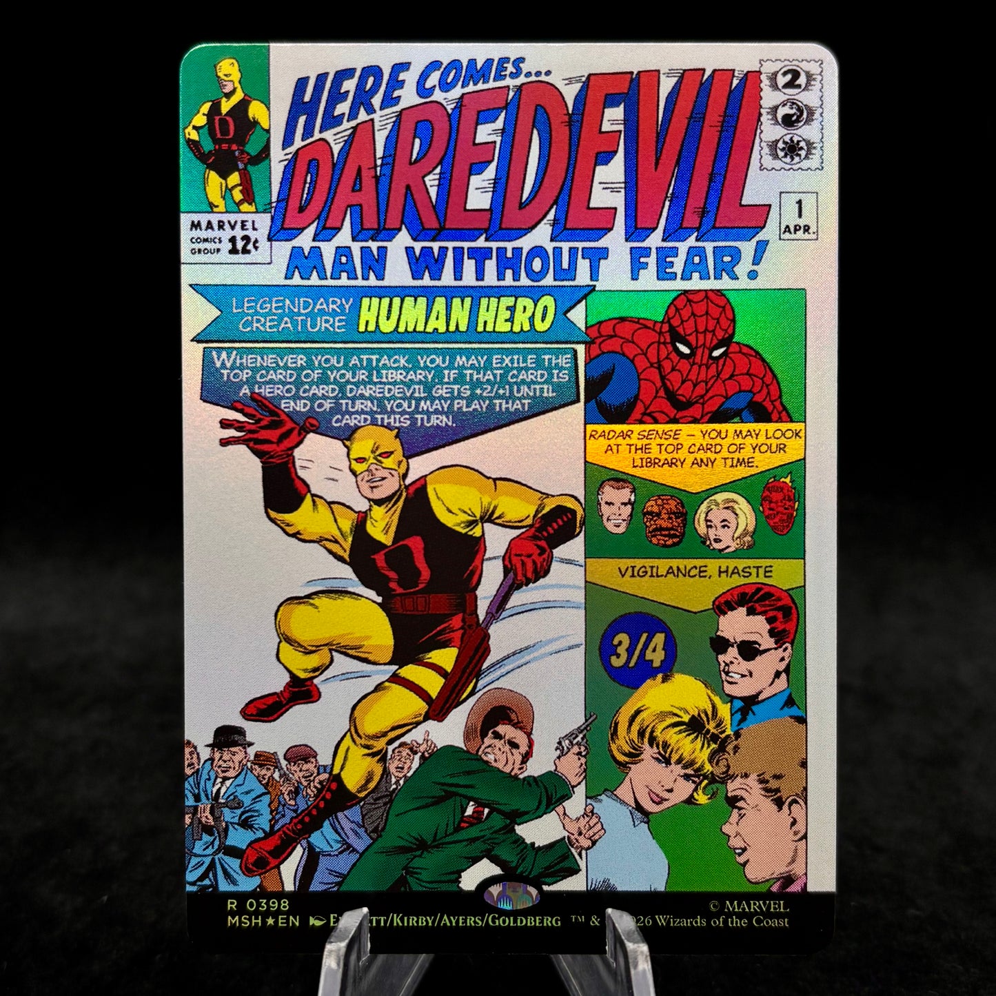 Daredevil, Man Without Fear (Borderless) (0398) - Marvel Super Heroes Single Card