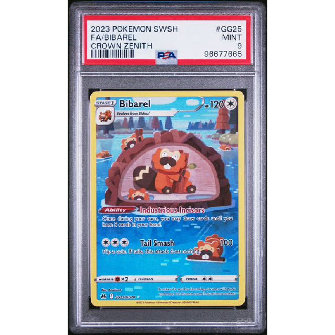 PSA 9 2023 Pokémon Bibarel Crown Zenith GG25