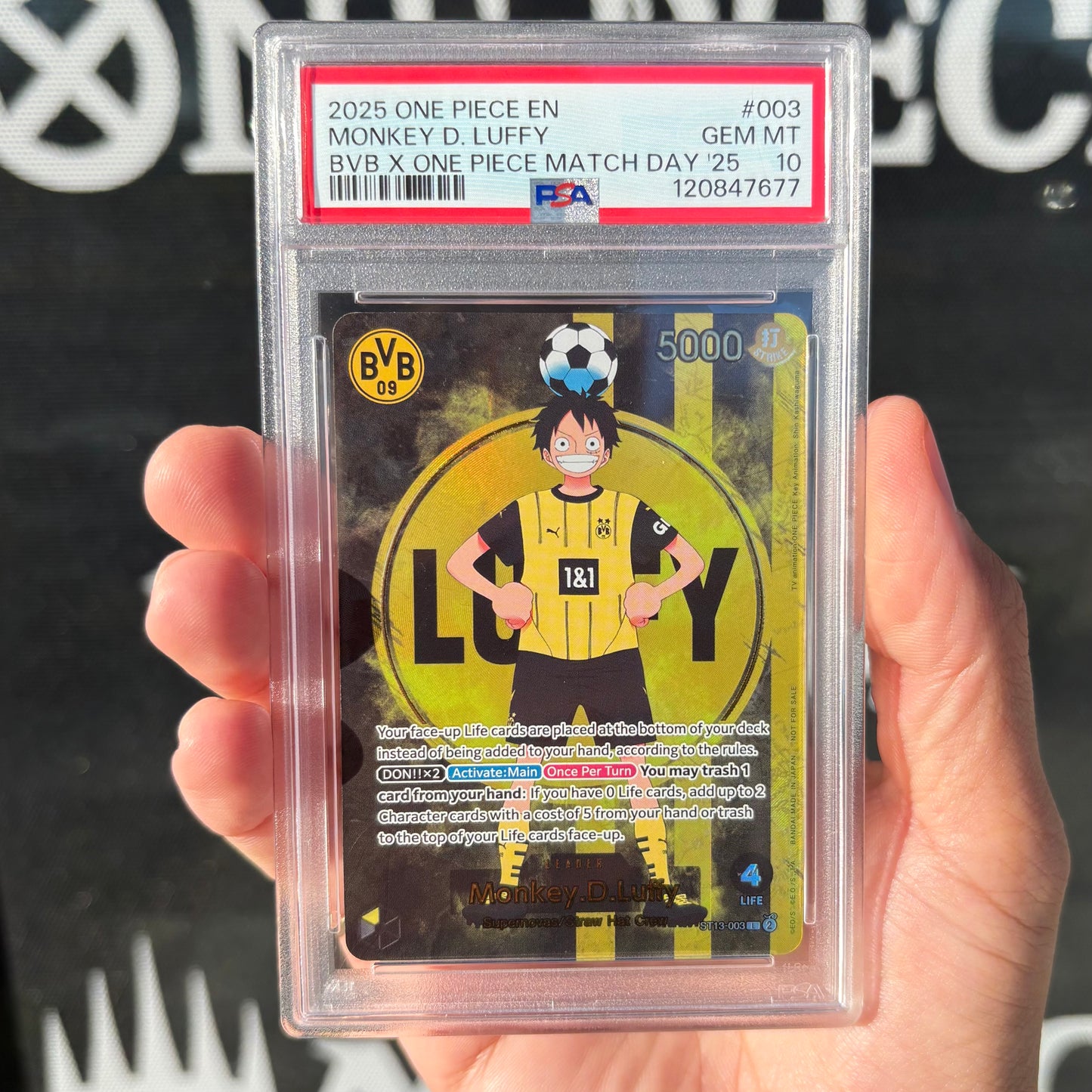 PSA 10 2025 ONE PIECE PROMOS #003 MONKEY D. LUFFY BVB X ONE PIECE MATCH DAY '25