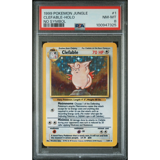 PSA 8 1999 Pokemon Jungle Clefable No Symbol 1/64