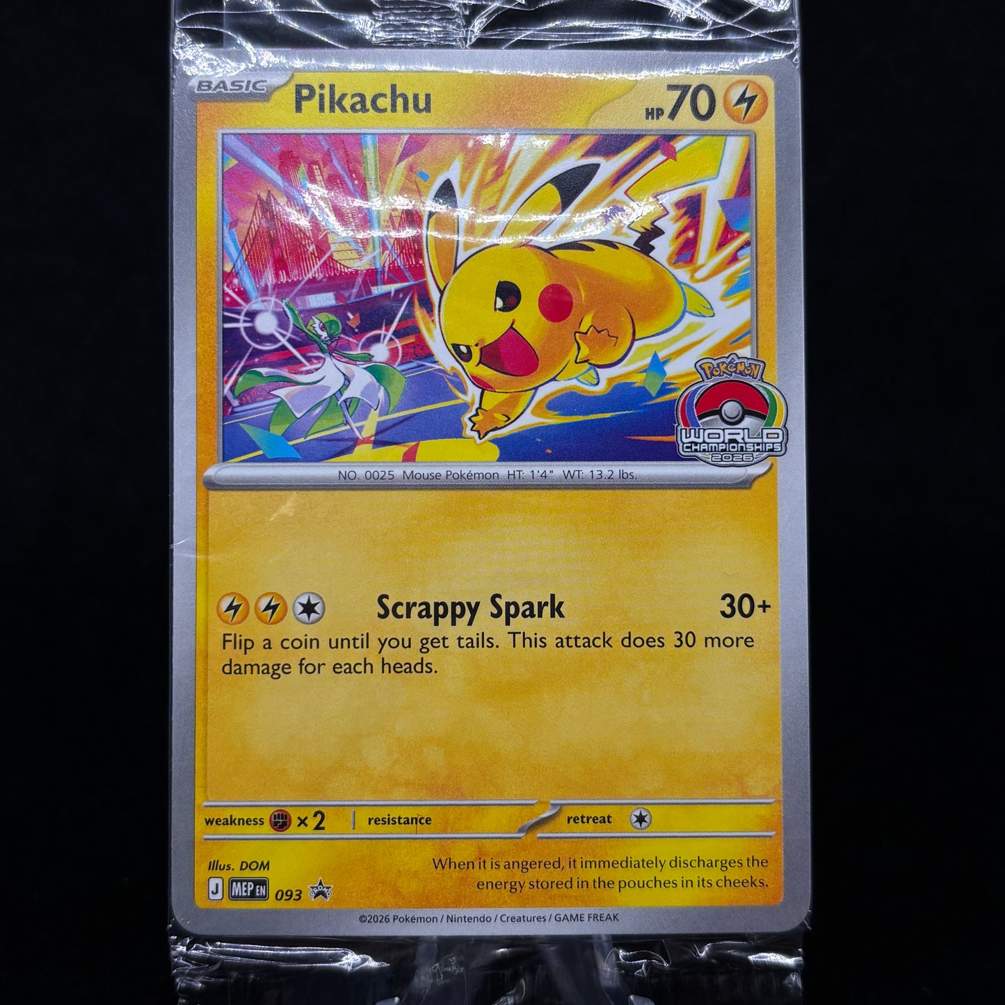 Pikachu - 225 (World Championship 2025) *Sealed* Single Card