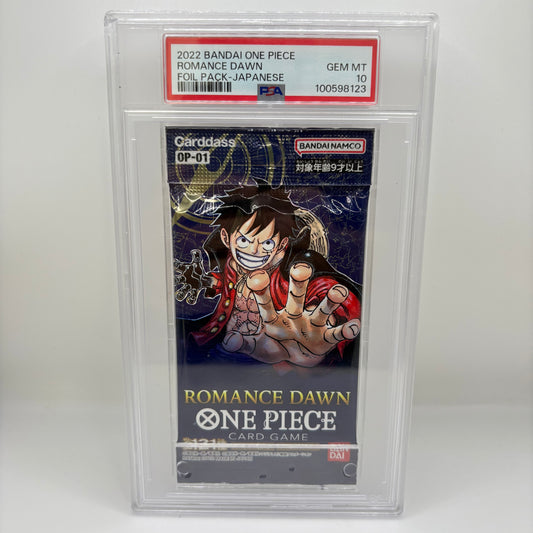 PSA 10 2022 BANDAI ONE PIECEROMANCE DAWNFOIL PACK-JAPANESE
