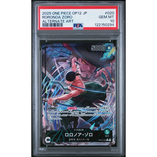 PSA 10 One Piece OP12 Japanese Roronoa Zora Leader ALT Art