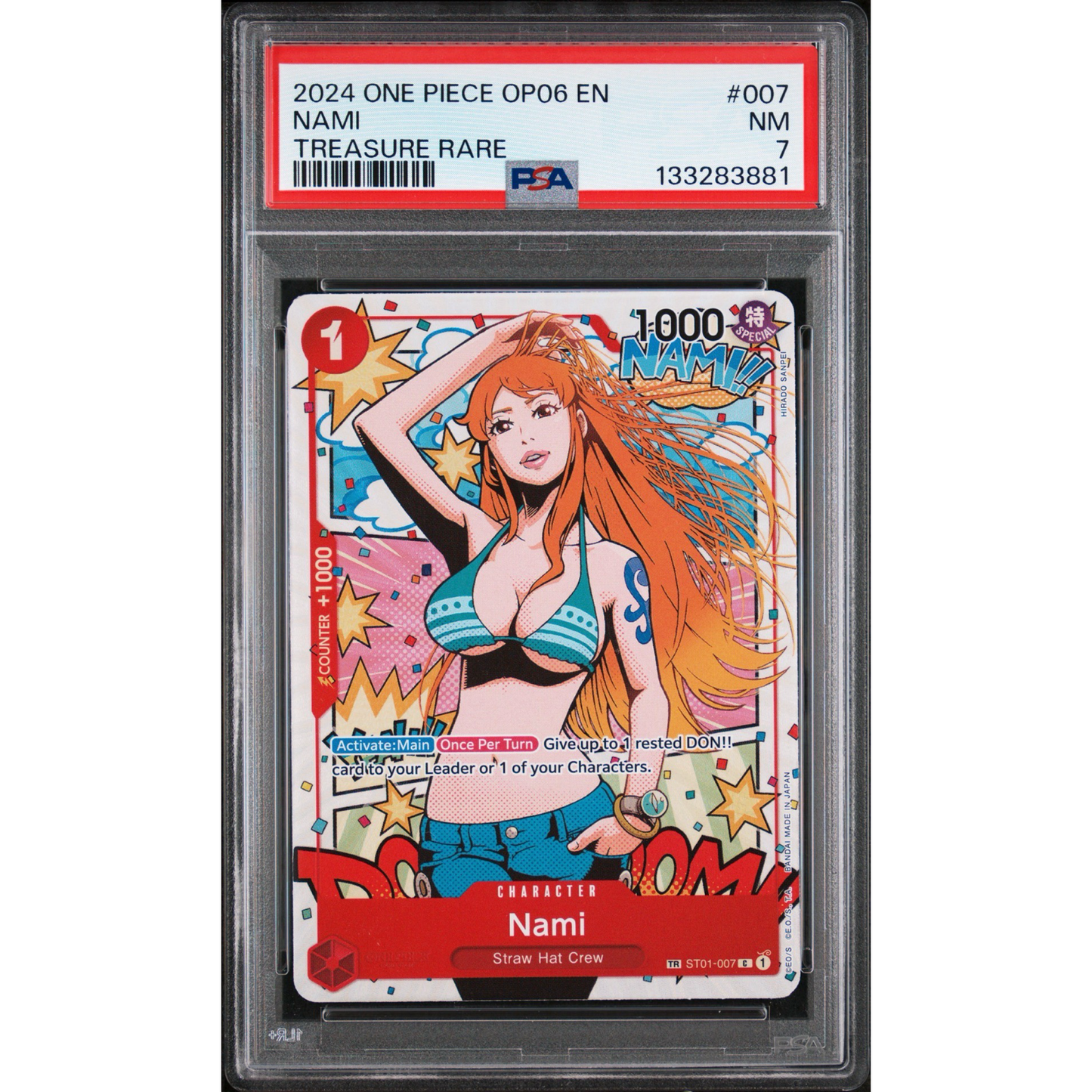 PSA 7 2024 ONE PIECE OP06-WINGS OF THE CAPTAIN 007 NAMI TREASURE RARE