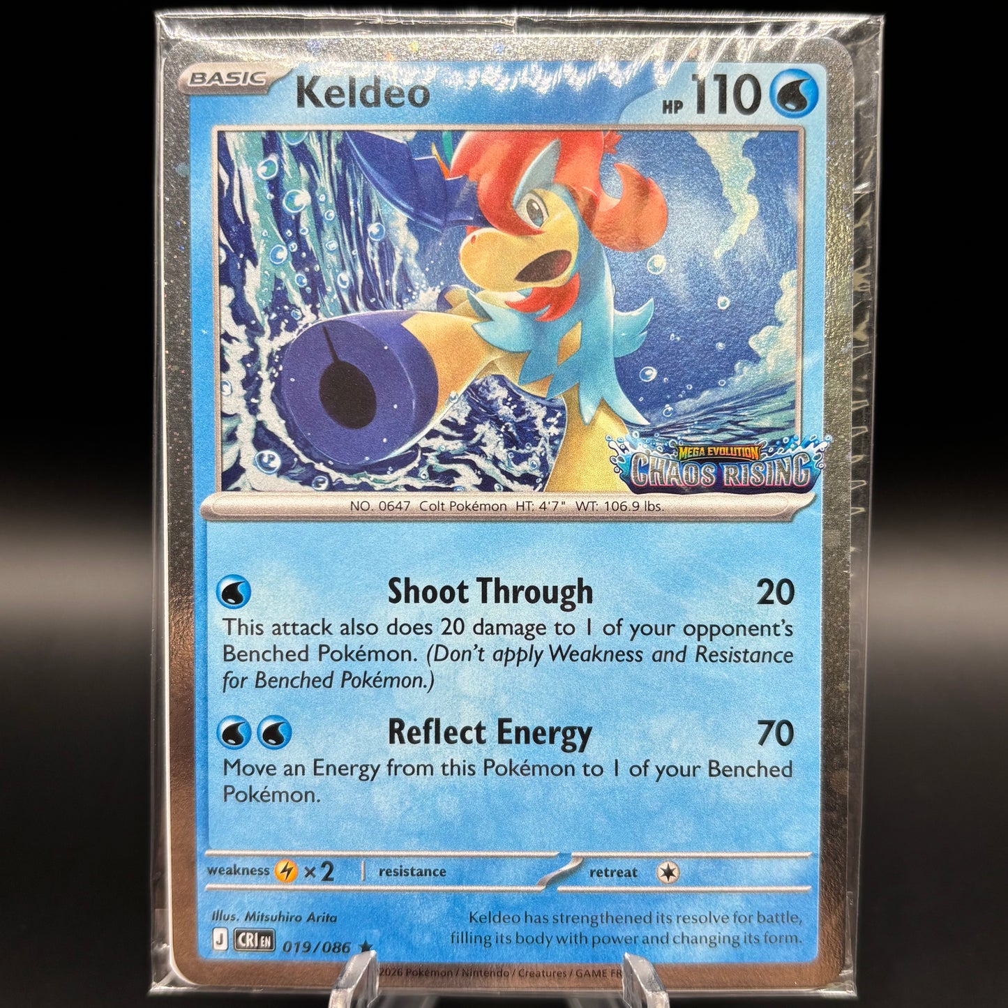 Keldeo - 019/086 (Chaos Rising Stamped) *Sealed PR* Single Card