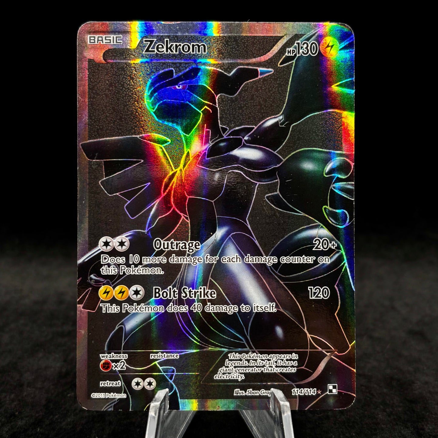 Zekrom (114 Full Art) - Black and White *Damaged* Single Card