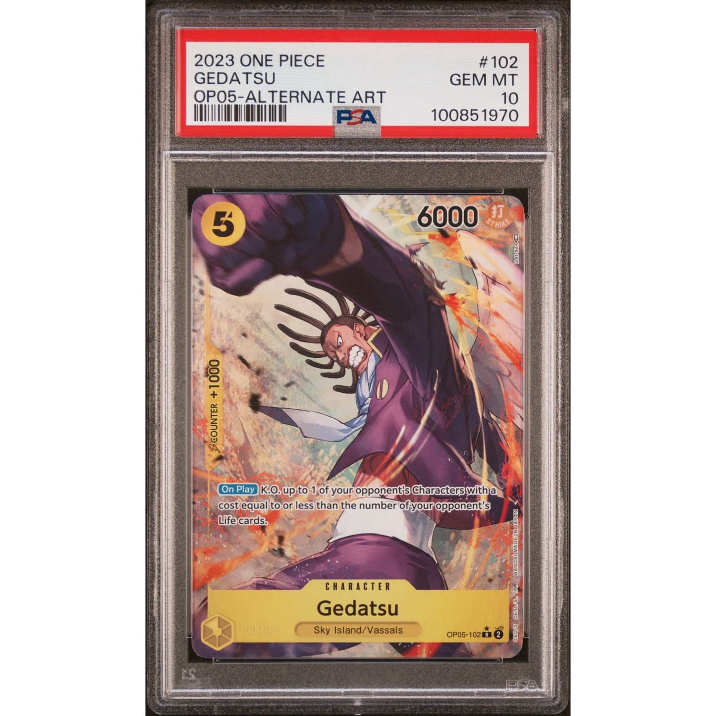 PSA 10 One Piece Gedatsu OP05-102 Alt Art