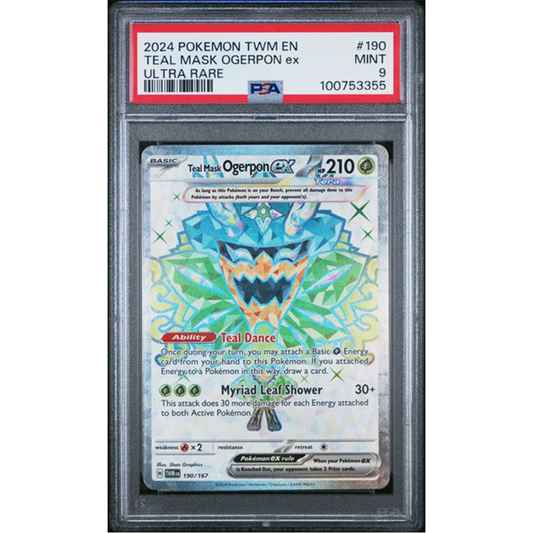 PSA 9 2024 Pokémon Teal Mask Ogerpon EX Ultra Rare 190/167