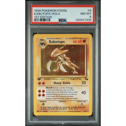 PSA 9 1999 Pokemon Fossil Kabutops 1st Edition 9/62