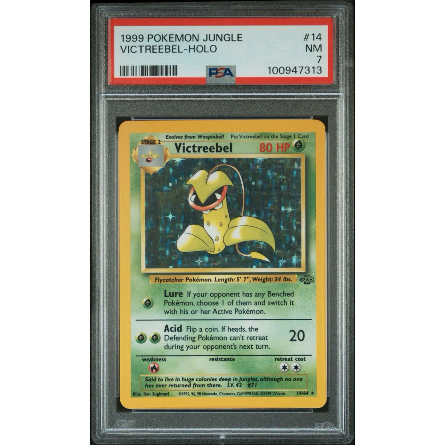 PSA 7 1999 Pokemon Jungle Victreebel Holo 14/64