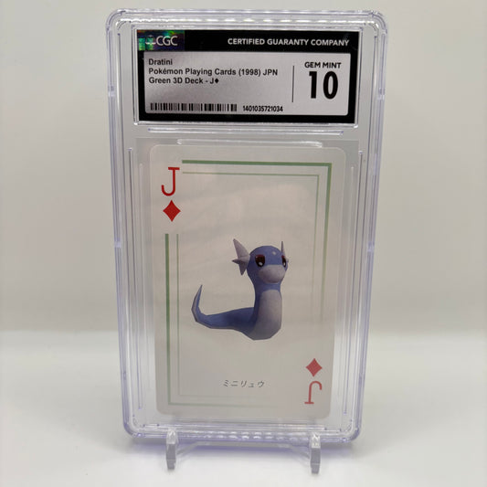 CGC 10 1998 Dratini Pokemon Playing Cards Japanese - Green 3D Deck J