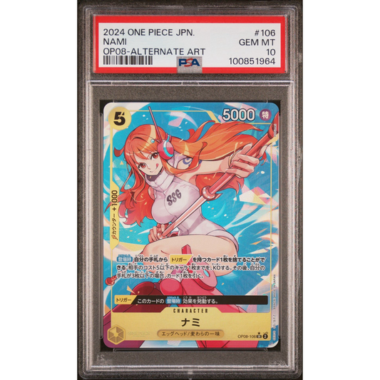 PSA 10 One Piece Nami OP08-106 Alt Art