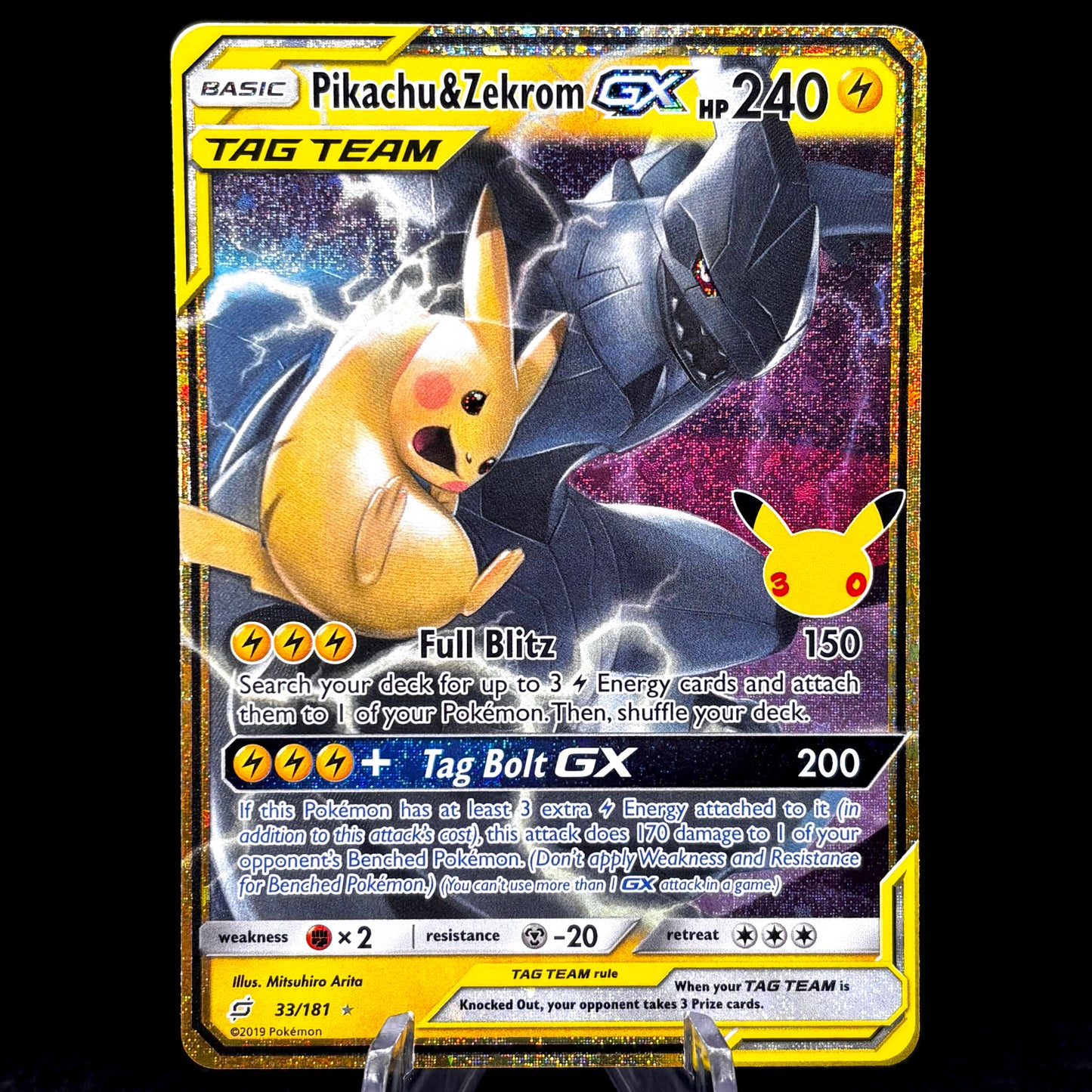 Pikachu & Zekrom GX - ME: 30th Celebration Classic Collection Single Card