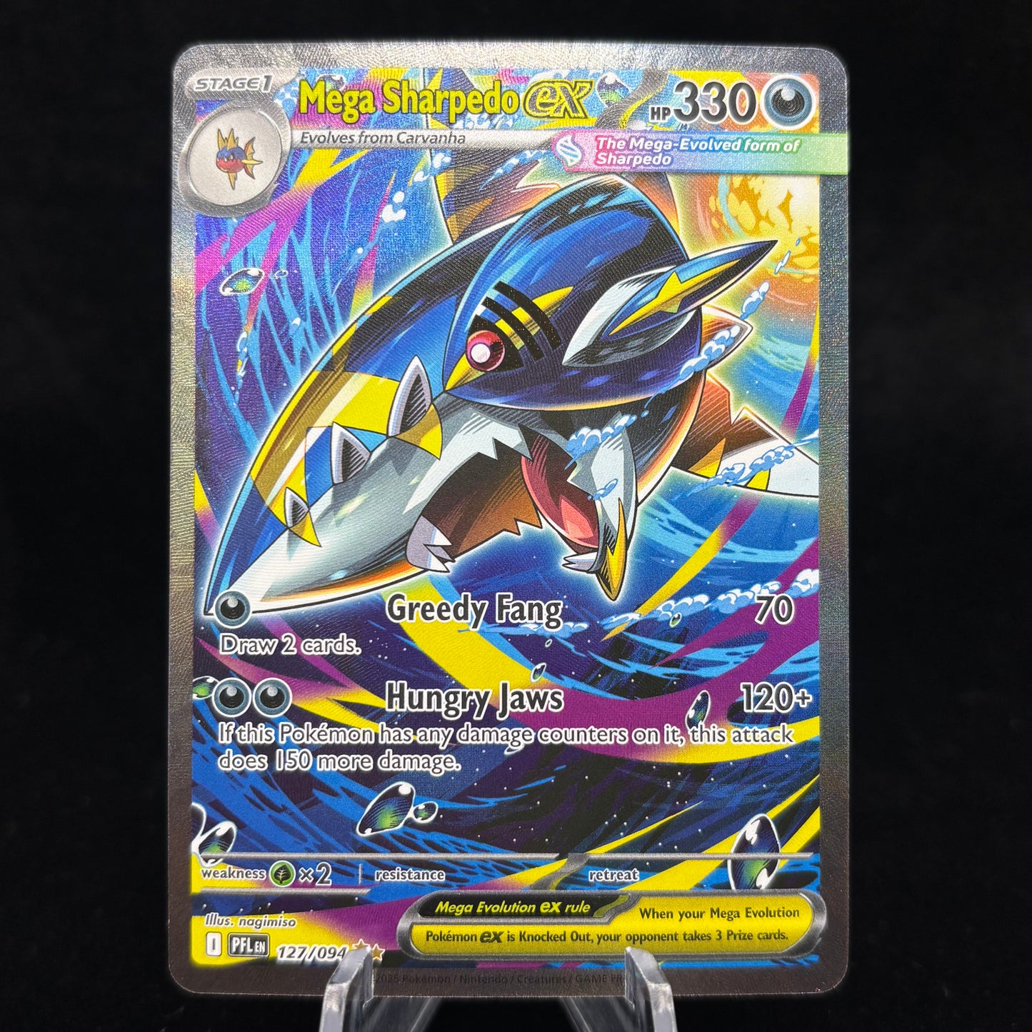 Mega Sharpedo ex - 127/094 Single Card