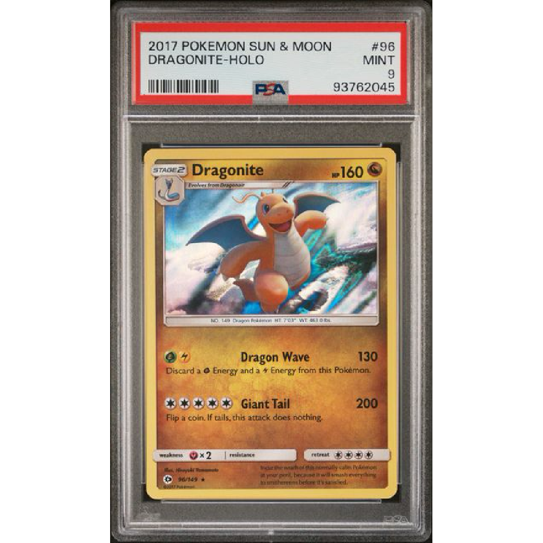 PSA 9 2017 Pokémon Sun & Moon Dragonite Holo 96/149